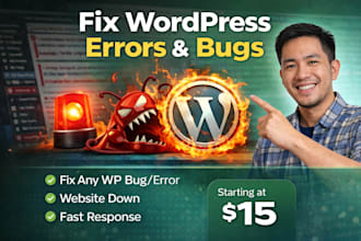 fix wordpress errors, bugs, or broken website