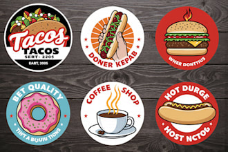 do restaurant, fastfood, BBQ, food truck and 3d food logo design