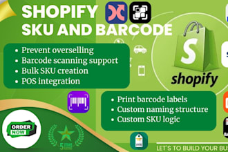 setup shopify sku and barcode sgt 506 easyscan skugen barcodeman syncx