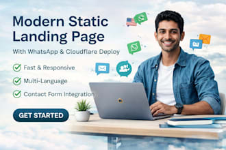 create a multi page static landing page with integrations