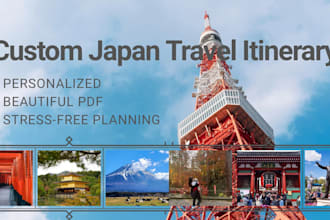 create a personalized japan travel itinerary with a beautiful PDF guide