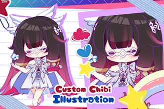 draw cute chibi anime style for avatar, stickers, or gift