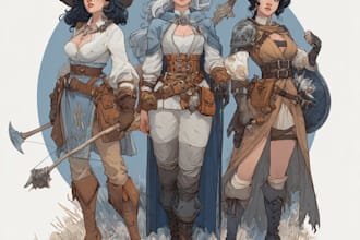 do dnd group party illustration