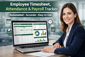 employee timesheet, attendance tracker, schedule tracker and payroll spreadsheet