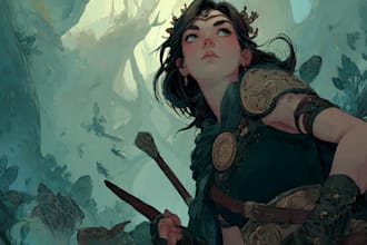 draw fantasy female, dnd illustration