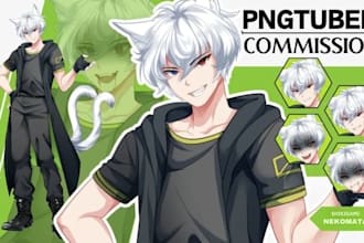 design pngtuber model live2d model giftuber chibi vtuber model anime png tuber