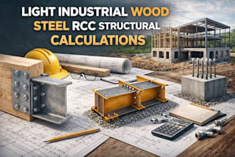 light industrial wood steel rcc structural calculations and structural steel