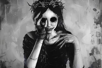 draw dark, horror illustration