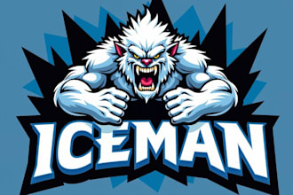 create an eye catching iceman logo in 12 hours