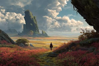 make landscape environment concept art bookcover