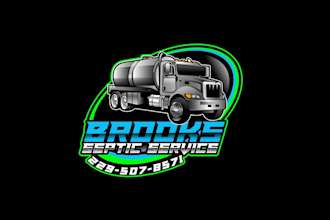 create creative and good looking septic truck logo design
