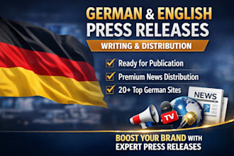 write and distribute german press release to top news sites