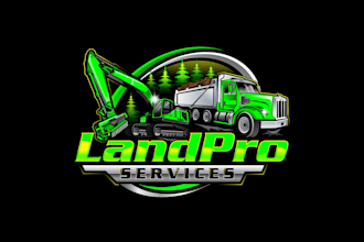 create wonderful skid steer, excavator and truck logo design