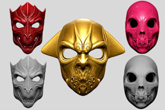 sculpt 3d mask model 3d helmet print and paint cosplay mask stl cosplay helmet