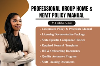 write group home, nemt policy and procedure manual licensing and documentation