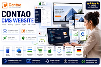build customize update contao cms website with ecommerce integration fix bugs