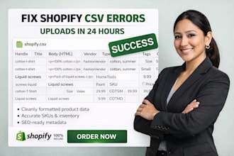 fix shopify csv import errors and upload products