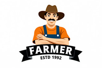 make an amazing farmer logo with unlimited revision