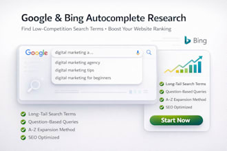 do google bing autocomplete and autosuggest keywords for website ranking SEO