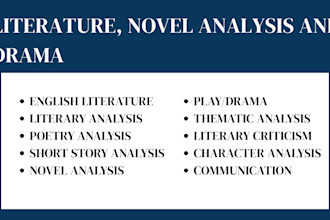do literature, novel analysis and drama