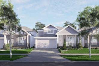 design modern outdoor garden with 3d landscape rendering
