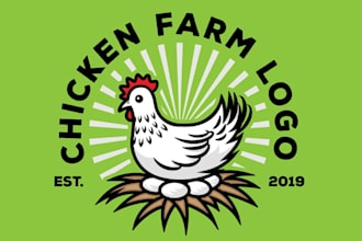 design rooster, chicken, farm, poultry, agriculture, vintage and animal logo