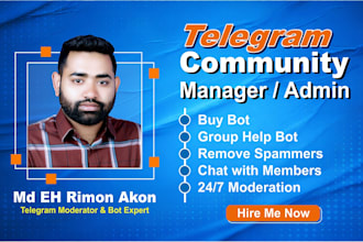 be your setup telegram bot and manage your group