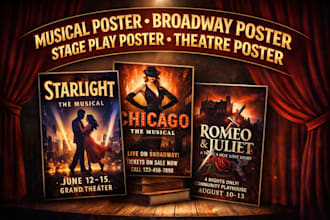 design musical poster broadway poster stage play poster theatre poster