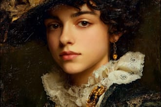 do renaissance art oil painting digital portrait