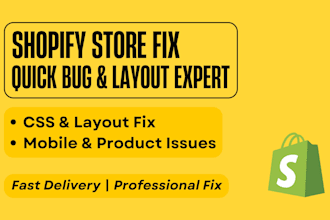 fix shopify store small bugs, layout and design issues