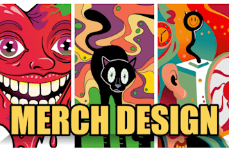 make merch design with surreal, urban, psychedelic style
