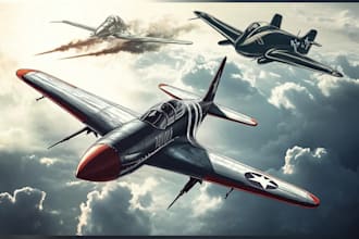 design retro custom lady fighter jet logo your business