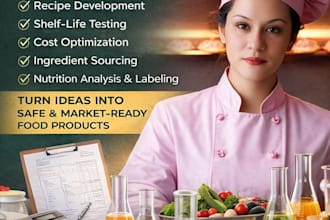 be your food scientist for recipe creation and food product development