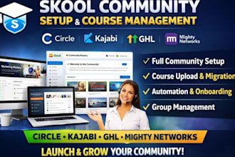 audit skool,skool community setup, online course, circle, kajabi, ghl manager