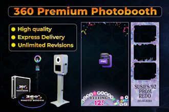 design custom 360 photobooth overlays and strip template