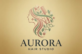 design a modern and elegant hair logo for your brand