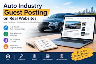 provide auto industry guest posting on real websites