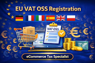 register eu vat oss and vat for germany france italy spain UK and poland
