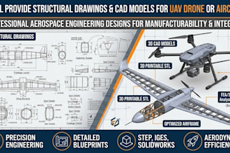 provide structural drawings and cad models for uav drone or aircraft