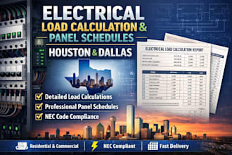 provide electrical load calculation, panel schedule in houston and dallas