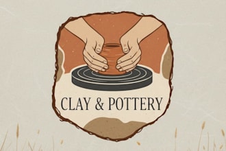 design a creative and elegant clay and pottery logo