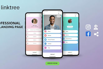 make a professional linktree bio link landing page