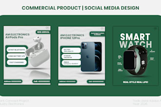 design modern social media posts for your commercial product