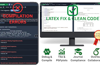 fix, debug, and optimize your latex code or overleaf project