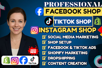 set up tiktok shop ig, fb shop shopify dropshipping, fix tiktok shop
