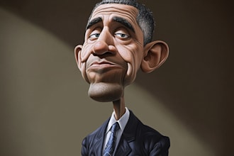 make a detailed political leader caricature
