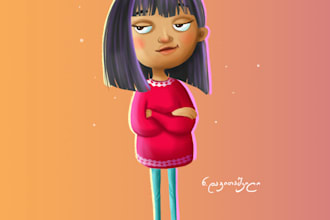 draw cute character design