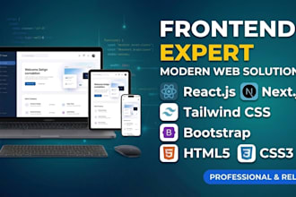 be your frontend developer using nextjs reactjs bootstrap