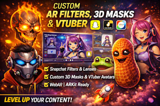 ar filter 3d mask vrtuber burnt peanut snapchat filter webar arkit