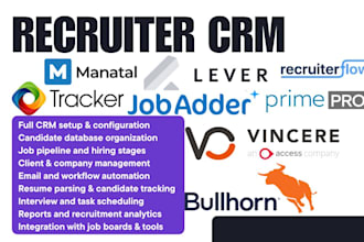 setup bullhorn tracker jobadder vincere lever manatal primepro recruiterflow crm